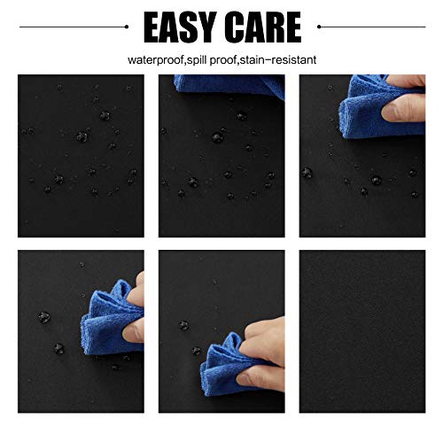 Obstal Rectangle Table Cloth, Oil-Proof Spill-Proof and Water Resistance Microfiber Tablecloth, Decorative Fabric Table Cover for Outdoor and Indoor Use (Black, 60 x 84 Inch)