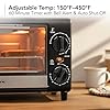 OVENTE 8L Countertop Toaster Oven with 60-Minute Timer, Adjustable Temperature Control, Easy-to-Clean Baking Pan, 750W Compact Mini for Pizza, Toast, Bake, and Broil, Black TO2808B