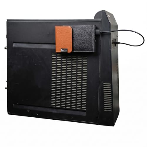 Image of Dorca Adhesive External Hard Drive Holder for Desktop PC CPU Tower, Stick-On PU-Leather Pouch, 2.5 inch HDD /SSD, Black & Tan
