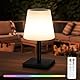 RWWR LED Solar Tischlampe Outdoor 2-in-1 Aufladung Tischlampe kabellos Akku Tischleuchte aufladbar mit Fernsteuerung 8 Farben dimmbar IP44 für Camping Garten Balkon Terrasse (Schwarz)