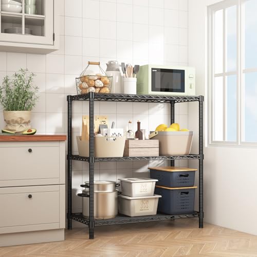 Image of ROOMTEC 3-Tier Wire Shelving Unit,40 inch W*16 inch D*36 inch H,Max Load 1200 lbs