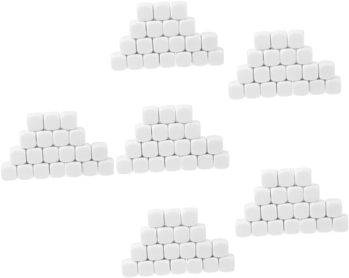 VOSAREA 180pcs Acrylic Rounded Corner Blank Dice for Projects Making and Lightweight for Family Fun and Teaching Activities
