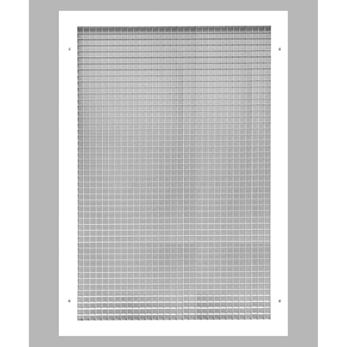 Image of 16 inch x 24 inch or 24 inch x 16 inch Cube Core Eggcrate Return Air Grille - Aluminum Rust Proof - HVAC Vent Duct Cover - White [Outer Dimensions: 17.75 x 25.75]