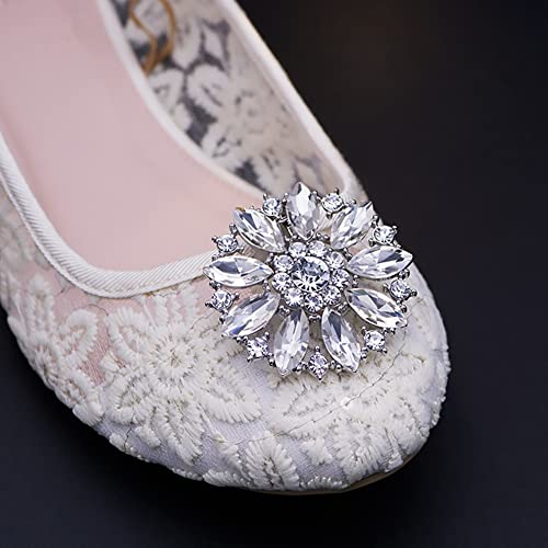Ruihfas 2Pcs Elegant Crystal Shoe Clips Decorative Rhinestone Flower Clutch Dress Hat Shoes Decoration for Wedding Party4