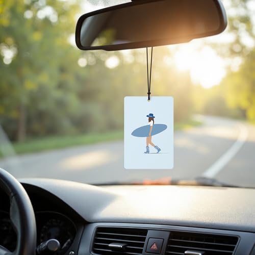 Image of Meet Me at The Beach Car Air Freshener 4 Pcs, Blue Summer Coastal Cowgirl Surfing Boots Hanging Air Freshener for Cars Closet Drawer Books, Preppy Girly Car Accessories Mirror Decor for Women