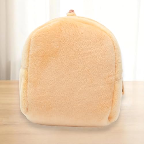 Generic 1Pcs Money Pouch for Traveling Solid Mini Backpack Coin Purse Plush Brown 9x9.5cm