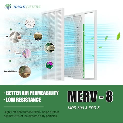 Image of TRIGHTFILTERS 20x30x1 Air Filter 4 Pack, MERV 8 Pleated HVAC Furnace Filter