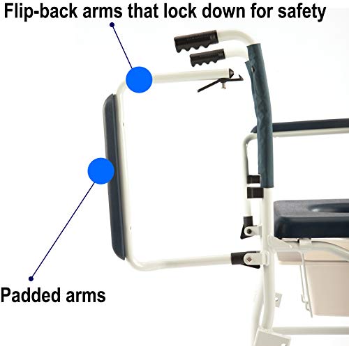 Invacare Mariner Rolling Shower Wheelchair With Commode, 18'' Seat Width, Self Propel #TOP3