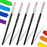 5 Stück Gummipinsel Silikon Bürsten Dotting Tool Silikon Bürsten Dotting Tool Malen Nach Zahlen Pinsel Ton Werkzeugset für DIY Handarbeiten Formen Keramikskulpturen, Größe 8