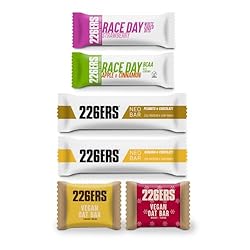 226ERS Pack Snacks | Mix de 6 Barritas para un May...: 🏃‍♂️ PACK SNACK: Pack de snack deportivos y nutritivos, 6 barritas que sirven como aporte extra de energía, de proteína o como merienda ✅ RACE DAY BAR BCAA / CHOCO BITS: Barrita energética rica en hidratos de carbono a base de frutas desecadas, fruto...