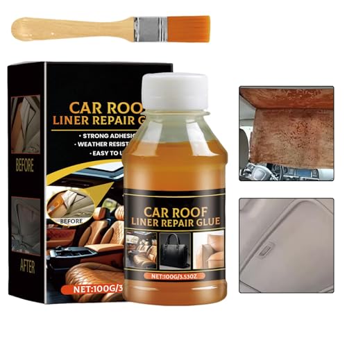 Car Roof Liner Repair Glue - 100g Quick Repair, Heat Resistant Adhesive Headliner And Upholstery | Quick Drying Durables Easy To Use, Ideal For Cars Suvs And Trucks Strong Bond Fabric Foam And Leather