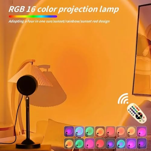 ZIRIKEDAI Sunset Lamp Projector – 16-Color RGB with Remote & Music Sync — view 7