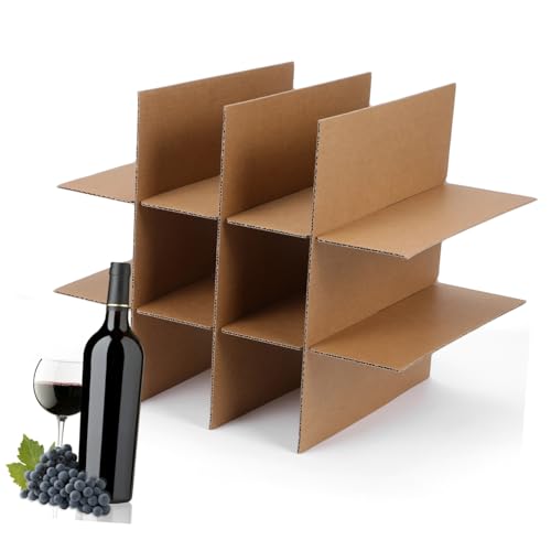 SHINEOFI 2 Kit Separadores de Cartón para Cajas de Mudanza Divisores Resistentes para Copas de Vino y Cristalería de Cocina Herramienta Ligera y Fácil de para Embalaje Seguro
