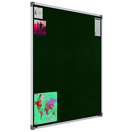 Image of Scholar Art Metis 4x5 Feet Fabric Pin-up Display Board for Office, Home & School | High Strength Velvet Cloth + High Density Soft Board for Pinning Photos, Sticky Notes & Reminders (Dark Green)