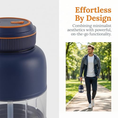Image of Portable Wireless Juicer Cup, 1300ml USB Rechargeable Personal Blender with 38 Stainless Steel Blades, Cordless Portable Blender for Smoothies, Protein Shakes, Fruit Juice, Travel