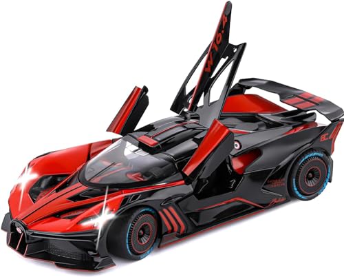 Image of Alloy Car Model Diecasts Metal Toy with Sound /Light /Pull-Back Off-Road Vehicles Car Model Collection Kids Toys Gift Multicolor Pack of 1 (Bugatti Bolide-Red)