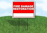 Fire Damage Restoration-1 Write On Me Red 18x24 in Single Sided Yard Road Sign w/Stand