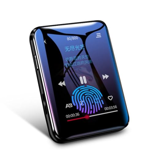 Gundhgstrr Reproductor MP4 Bluetooth con Pantalla Táctil, Radio FM, Reproducción de Video, Lector de Libros Electrónicos y Altavoz Integrado. Compatible con Tarjeta TF.