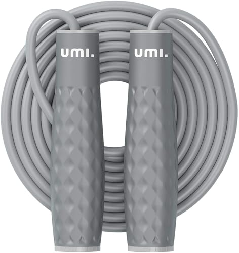 Umi Cuerda de saltar con peso de 7 mm de grosor, asas ajustables, cuerda de saltar pesada para ejercicios de fitness, quema de grasa, adultos