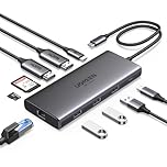 UGREEN Revodok Pro USB C Docking Station Dual HDMI 10 IN 1 Hub 2 HDMI, Gigabit Ethernet, 4X USB C/USB A Ports, PD 100W Schnellladen, SD/TF Kartenleser