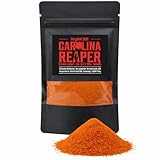 Bergfeld BBQ - Carolina Reaper Pulver 50g - bis zu 2,2 Mio. Scoville - die SCHÄRFSTE CHILI der Welt - Höllenscharf