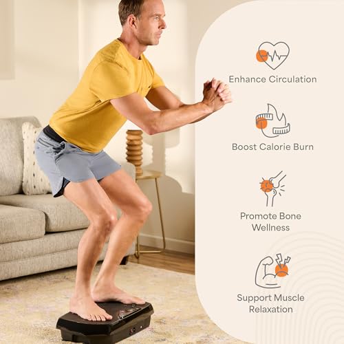 Image of Lifepro HexaPlate Vibration Plate Exercise Machine with Magnetic Acupoints & 9 Presets - Whole Body Vibrating Platform Machine with Resistance Bands - Vibration Plate for Lymphatic Drainage & Home Gym