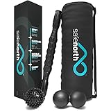 Safenorth Body Massage Set: Muscle Roller Stick for Athletes, Peanut Massage Ball, Spiky Ball and Zipper Carry Bag - ONLINE INSTRUCTIONAL TRAINING CENTER - Trigger Point Physical Therapy (Deep Tissue)