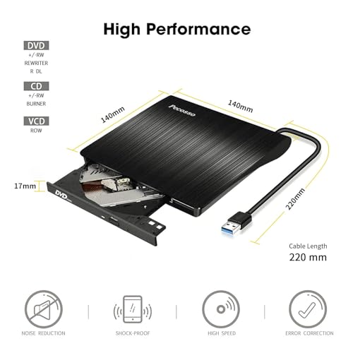 Graveur CD DVD Externe USB 3.0 Solution pour PC sans Lecteur Intégré