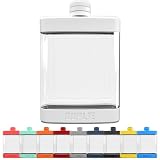 DUALIE 8 oz Hip Flask for Liquor - Undetectable Shatterproof Alcohol Flasks with Clear Tritan Plastic and Silicone Grip - Flask Gift for Men & Women -White