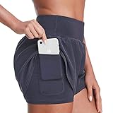 TAKIYA Women's 2 in 1 Running Shorts Quick-Dry Double Layer Workout Athletic Gym Yoga Shorts with...