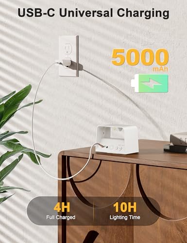 Lámpara de pared LED para escaleras y dormitorio con batería de 5200mAh 7