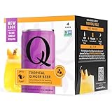 Q TROPICAL GINGER BEER with Real Ginger, Tropical Fruits & Organic Agave - Ideal for Cocktails & Mocktails - Real Ingredients & Perfectly Carbonated, 90 Calories per Can, 7.5 Fl Oz Cans (Pack of 4)