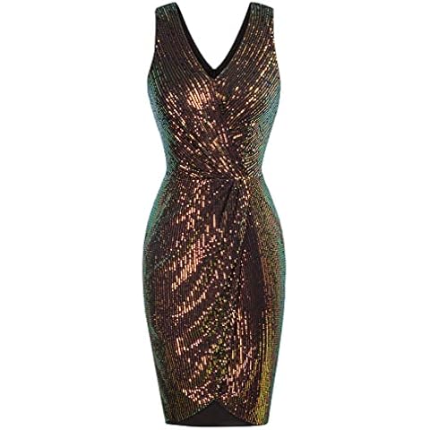 Vestido De Fiesta Oro Oscuro Vintage XXL Cover