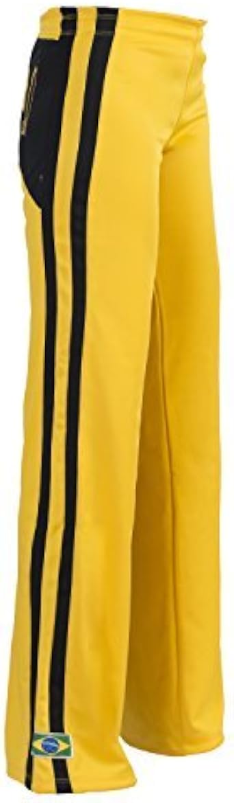 JL Sport Auténtica Brasileña Artes Marciales del Capoeira Pantalones - Mujer  (Amarillo con Berimbau Imprimir A Lo Largo De La Parte Trasera): Amazon.es:  Ropa