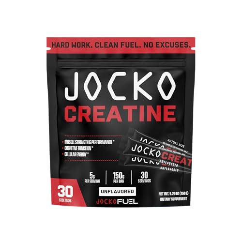 Jocko Fuel Creatine Monohydrate Stick Packs – 30 Servings Unflavored