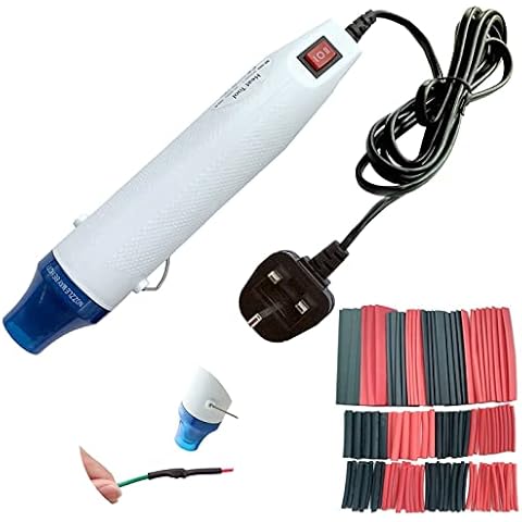 OundarM 79" Long Cable Hot Air Gun with 127 pcs Heat Shrink Tube, Heat Gun for Heat Shrink Tubing Embossing Heat Gun Dual Heat Temps Option, 300W 230V Cover