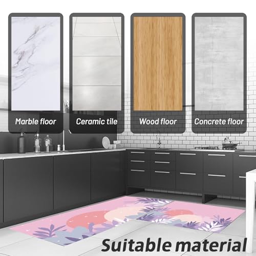 Alfombrillas de cocina para evitar salpicaduras juego de alfombras absorbentes rosa 8