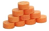 Bütic GmbH 10er Pack durchgefärbte Teelichter - rein pflanzliche rußarme Stearin-Teelichter, Farbe:Orange