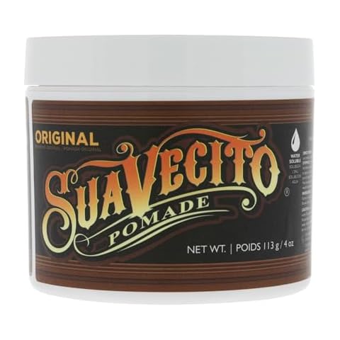 Suavecito Pomade Original For Men 4 oz, 1 Pack - Medium Shine Water Based Wax Like Flake Free Hair Gel - Easy To Wash Out - All Day Hold For All Hairstyles Cover
