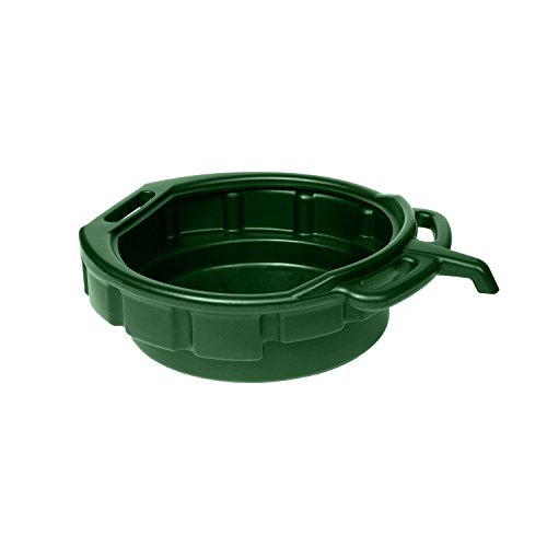 WirthCo 32955 Funnel King Green Oil/Coolant Drain Pan with E-Z Grip Handle and Pour Spout - 4 Gallon