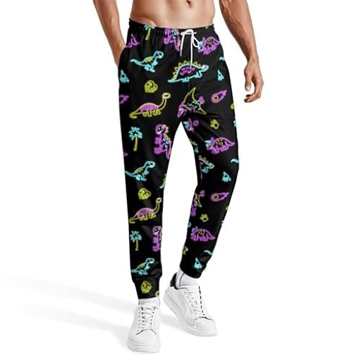 Nhjk Pantalones deportivos para hombre, con bolsillos, estampados, para correr, deportes casuales, Divertidos pantalones deportivos de dinosaurio neón, S | Ya disponible en tu tienda friki favorita! En mundofriki.es! Nhjk Pantalones deportivos para hombre, con bolsillos, estampados, para correr, deportes casuales, Divertidos pantalones deportivos de dinosaurio neón, S | Ya disponible en tu tienda friki favorita! En mundofriki.es!