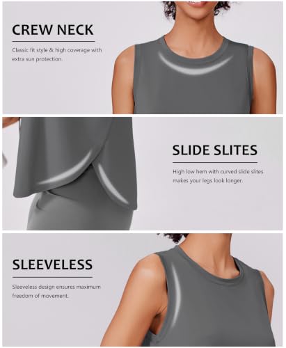 Image of PINSPARK Workout Tank Tops Woman Ice Silk UPF 50+ Athletic Yoga Shirts