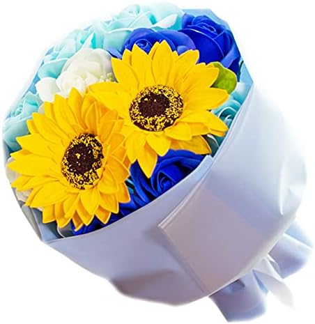 Amazon フレグランス ソープフラワー シャボンフラワー 夏にぴったり ひまわり ローズ 花束 ブーケ Fpp 808 ブルー 造花 オンライン通販 Amazon フレグランス ソープフラワー シャボンフラワー 夏にぴったり ひまわり ローズ 花束 ブーケ Fpp 808 ブルー 造花 オンライン通販
