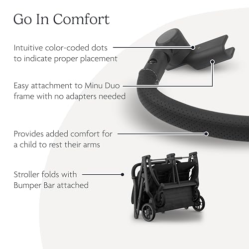 Image of UPPAbaby Bumper Bar for Minu Duo Stroller - Quick Attachment - Folds with Stroller - Black
