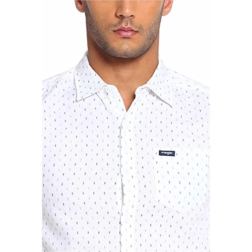 Image of Wrangler Men White Printed Slim FiT-Shirt