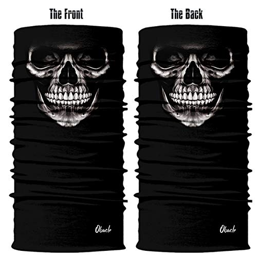 Image of Obacle Skull Face Mask Half for Dust Wind UV Sun Protection Seamless 3D Tube Mask Bandana for Men Women Durable Thin Breathable Skeleton Mask Motorcycle Riding Biker Fishing Cycling Sports Festival