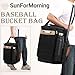 SunForMorning Baseball Bucket Bag Baseball Coaching Accessories Organizer Tactical Style Softball Bucket Bag with Anti-Slip Bottom, Multiple Pockets for Bat, Gloves, Scoreboards, Black
