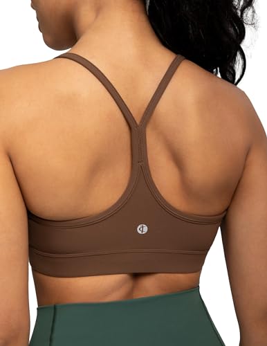 Image of Colorfulkoala Women's Dreamlux Y Back Sports Bra Low Impact Padded Workout Top with Built in Bra A-C Cups