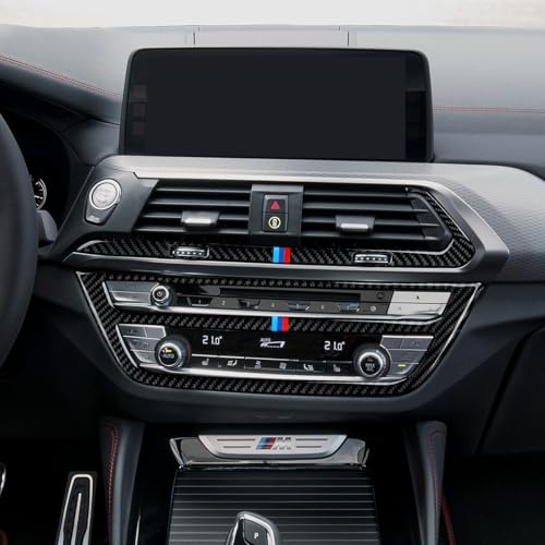 Image of Car CD Panel Trim Center Console Cover Multimedia Carbon Fiber Decal Sticker fits for BMW X3 G01 X4 G02 2018 2019 2020 2021 Accessories
