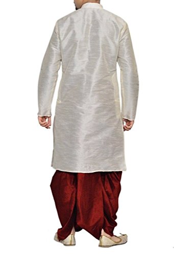 Dhoti Kurta de seda conjunto cómodo de dos piezas para caballero 3
